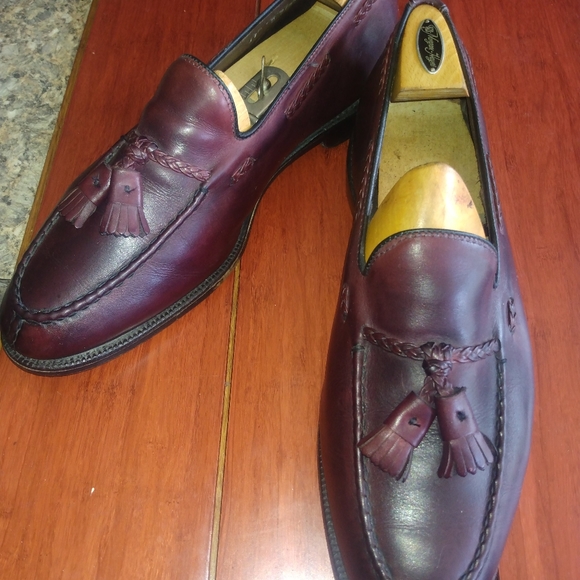 Allen Edmonds Mens Burgundy Grayson Tassel Loafer 11D (194) Allen Edmonds Grayson Tassel Penny Loafers Shoes Style #8297  main image 3